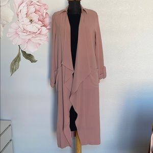 Lush Dusty Rose Duster Jacket Topper Sz XS (4-10)